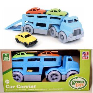 NEW Green Toys Car Carrier Transporter Blue Pretend Play Motor Skills Toy Vehicl